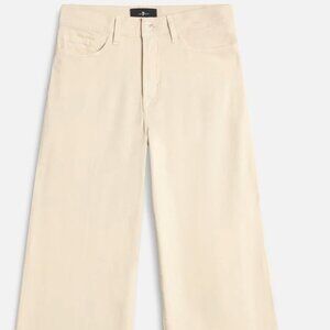 NWT 7 for all Mankind Comfort Twill  Lotta High Rise Wide Leg in Creme